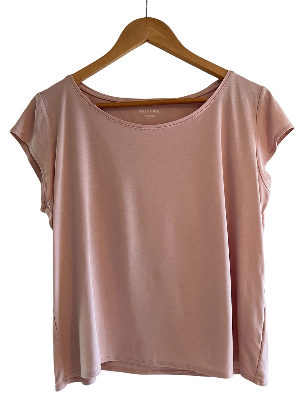 Eileen Fisher soft tencel scoop neck cap sleeve top size M excellent condition